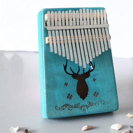 17-tone Kalimba Portable Thumb Piano, Mahogany-Classic Deer, Bamboo-Classic Deer, Mahogany-Sun God, Mahogany-Six-Pointed Star, Mahogany-Blue (Classic Deer), Spruce-Classic Deer, White-Classic Deer, Acacia-Classic Deer, Sapele-Classic Deer��������������...