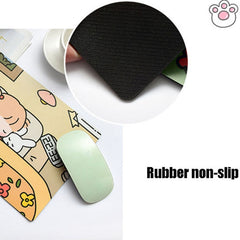 5 PCS Creative Cute Cartoon Rabbit Girl Mouse Pad Laptop Student Mouse Pad, Sofa, Hide and seek, Sleeping, Eating