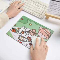 5 PCS Creative Cute Cartoon Rabbit Girl Mouse Pad Laptop Student Mouse Pad, Sofa, Hide and seek, Sleeping, Eating