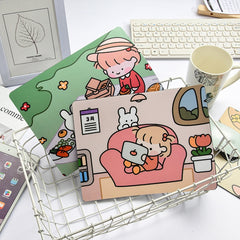 5 PCS Creative Cute Cartoon Rabbit Girl Mouse Pad Laptop Student Mouse Pad, Sofa, Hide and seek, Sleeping, Eating