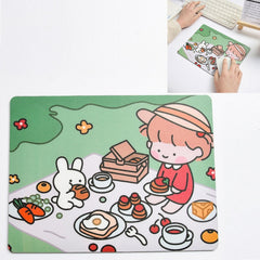 5 PCS Creative Cute Cartoon Rabbit Girl Mouse Pad Laptop Student Mouse Pad, Sofa, Hide and seek, Sleeping, Eating