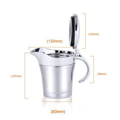 304 Stainless Steel Sauce Cup Steak Sauce Pot Tomato Sauce Bottle Double Insulated Seasoning Pot, Capacity: 450ml, Stainless Steel Sauce Cup