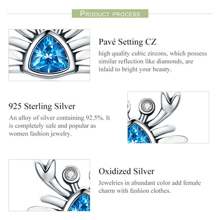 Little Crab S925 Sterling Silver Earrings with Gemstone Heart-shaped Earrings