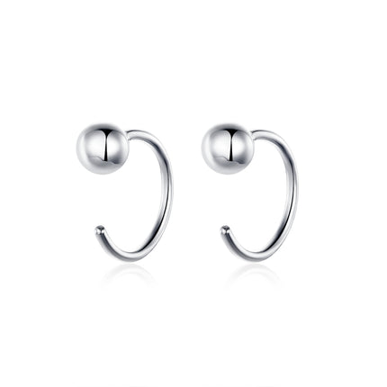 Sterling Silver Earrings Simple Platinum-plated Earrings Temperament Small Ball Earrings