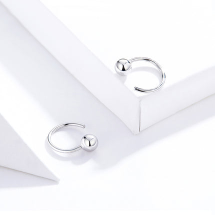 Sterling Silver Earrings Simple Platinum-plated Earrings Temperament Small Ball Earrings