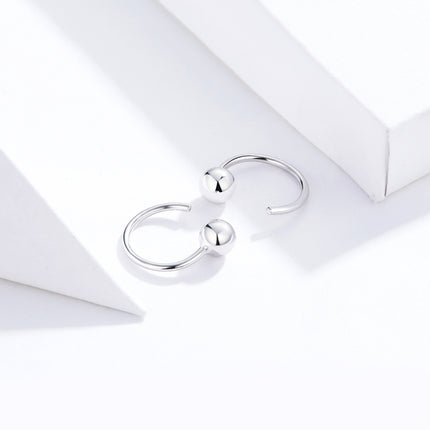 Sterling Silver Earrings Simple Platinum-plated Earrings Temperament Small Ball Earrings