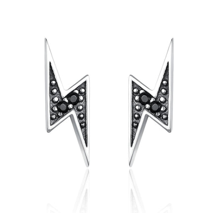 S925 Sterling Silver Stud Earrings Lightning Lady Diamond Earring