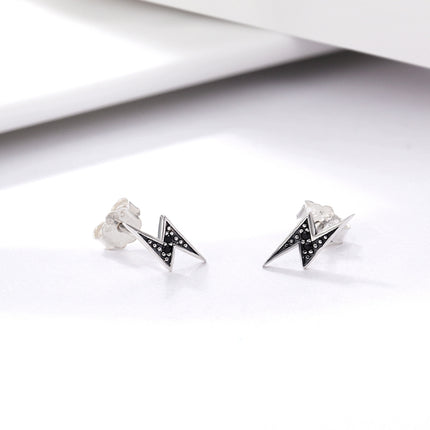 S925 Sterling Silver Stud Earrings Lightning Lady Diamond Earring