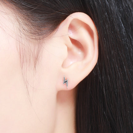 S925 Sterling Silver Stud Earrings Lightning Lady Diamond Earring