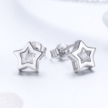 DIY Star Earrings S925 Sterling Silver Earrings