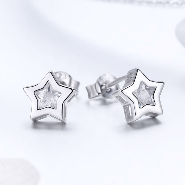 DIY Star Earrings S925 Sterling Silver Earrings