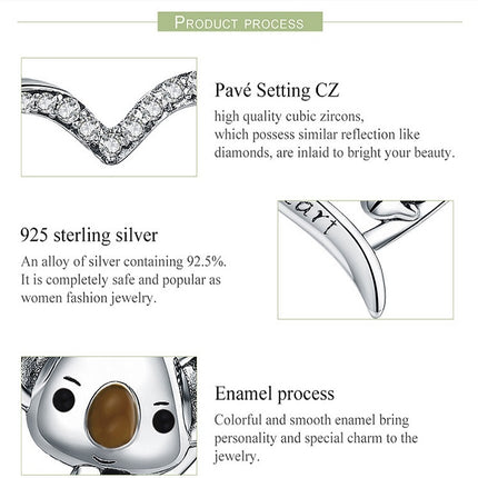 Cute Koala S925 Sterling Silver Lady Necklace