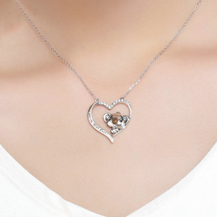 Cute Koala S925 Sterling Silver Lady Necklace