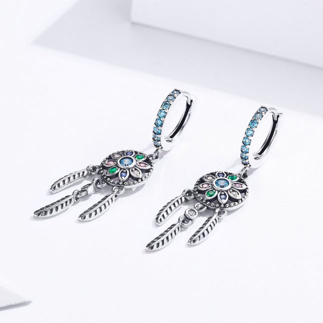 S925 Sterling Silver Retro Long Tassel Earrings