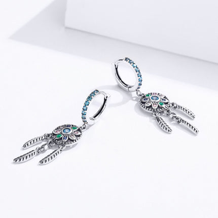 S925 Sterling Silver Retro Long Tassel Earrings