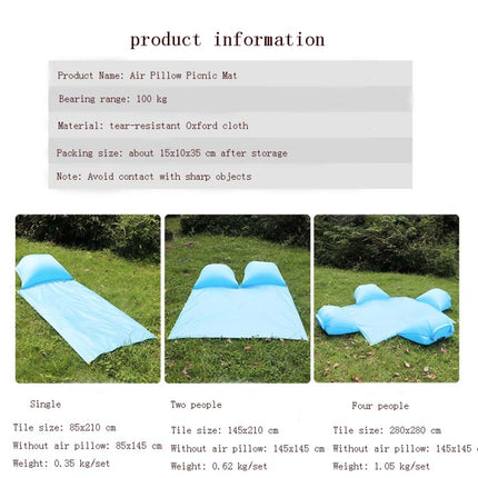 Outdoor Waterproof Air Pillow Picnic Mat Carrying Ground Sand Beach Grass Mat, Single, Double, Four People