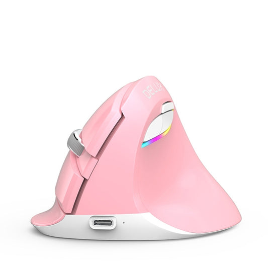 DELUX M618Mini Colorful Wireless Luminous Vertical Mouse Bluetooth Rechargeable Vertical Mouse, Cherry pink, Pearl blue, Mint Green, Elegant black, Classic black, Color white