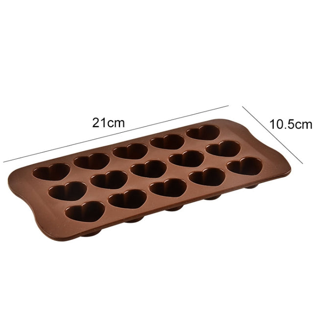 8 PCS Silicone Love Shape 15 Grid Cake Chocolate Ice Tray Mold