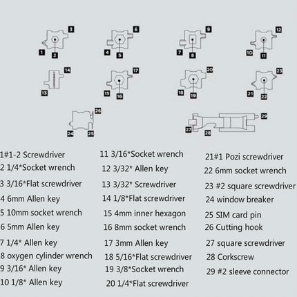 Multifunctional Stainless Steel Outdoor Survive Tool Bracelet for Men