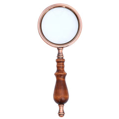 10X Metal Wooden Handle Retro Reading Magnifier Handheld Ebony Gift Magnifier