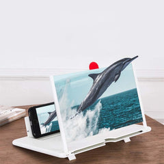 Pull-out Mobile Phone Screen Magnifier 3D Video Desktop Mobile Phone Holder, 10 inch, 12 inch