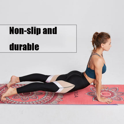 Portable Printed Non-slip Environmental Protection Yoga Mat Drape, Size: 185 x 63cm, Practitioner, Tibetan Green Lotus, Huilongqing, Mandolin, Green Lucky Elephant, Red Heart Lotus, Saint Golden Wolf, Sacred Heart Lotus, Century Lotus, Powder Bit Line�...