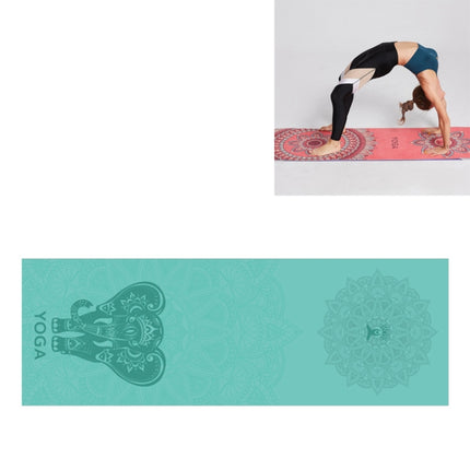 Portable Printed Non-slip Environmental Protection Yoga Mat Drape, Size: 185 x 63cm, Practitioner, Tibetan Green Lotus, Huilongqing, Mandolin, Green Lucky Elephant, Red Heart Lotus, Saint Golden Wolf, Sacred Heart Lotus, Century Lotus, Powder Bit Line�...