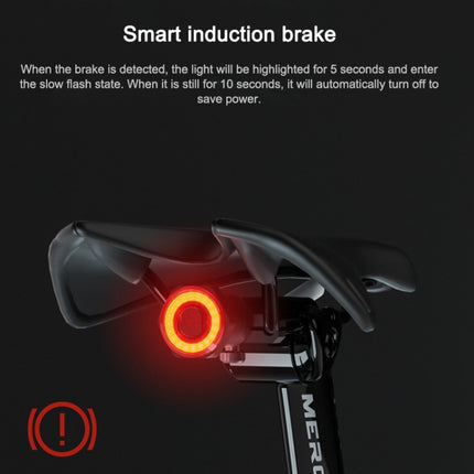 MEROCA MX2 Smart Sensor Brake Tail Light Mountain Bike Light USB Charging Road Bike Night Riding Tail Light, Seat Cushion Installation Black, Seat Cushion Installation Coloful, Seat Cushion Installation Gold Pink, Seat Tube Installation Black