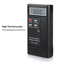 DT-1180 Electromagnetic Radiation Detector Measuring Range 50-1999V/M Electromagnetic Wave Radiation Protection Detector, DT-1180