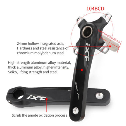 JIANKUN IXF Mountain Bike Hollow Crank Modified Single-plate Left and Right Cranks Crankshaft Bottom Axle, Left and Right Crank, Left and Right Crank+Bottom Bracket