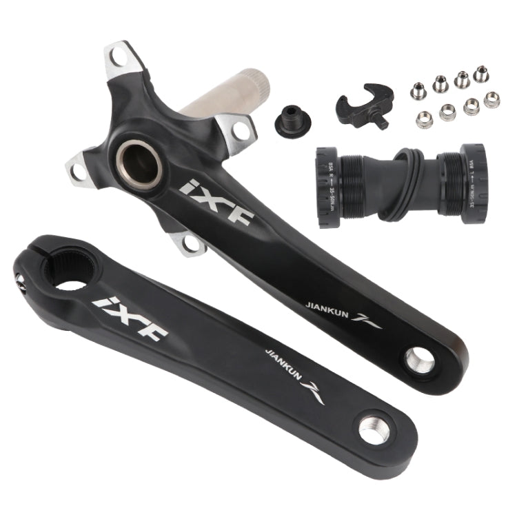 JIANKUN IXF Mountain Bike Hollow Crank Modified Single-plate Left and Right Cranks Crankshaft Bottom Axle, Left and Right Crank, Left and Right Crank+Bottom Bracket