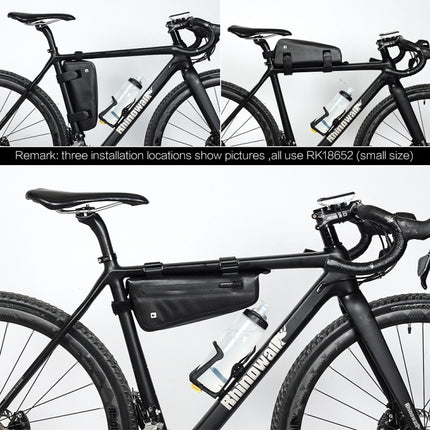 Rhinowalk Bicycle Front Beam Triangle Bag TPU Waterproof Mountain Road Bike Long-distance Riding Saddle Bag, Rhinowalk 2.2L Bicycle Front Beam Bag