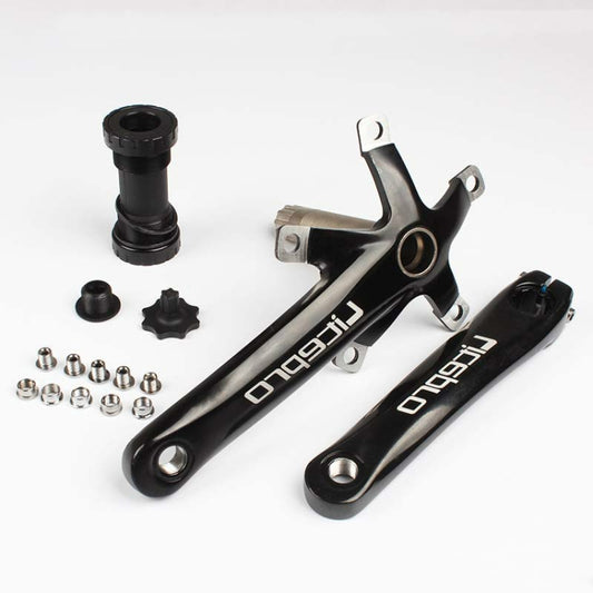 Litepro Folding Bicycle LP Hollow One-piece Crank Tooth Disc Bottom Axle Modified SP8, Left and Right Crank+Bottom Bracket
