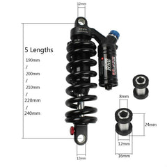 DNM RCP2S Mountain Bike Oil Spring Rear Shock Absorber Soft Tail Frame Rear Bladder, 190mm, 200mm, 210mm, 220mm