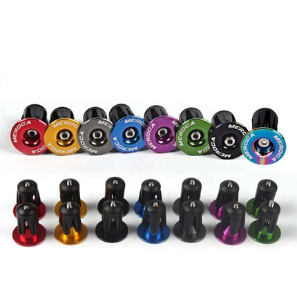 1pair MEROCA Mountain Bike Expansion Lock Bar Plug Road Bike Bicycle Bar Plug End Cover, Red
