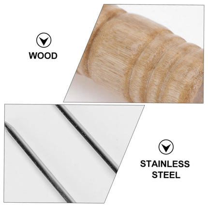 Stainless Steel Barbecue Skewers Barbecue Fork U-shaped Barbecue Fork, Spec: 6pcs + 2  Sweeps