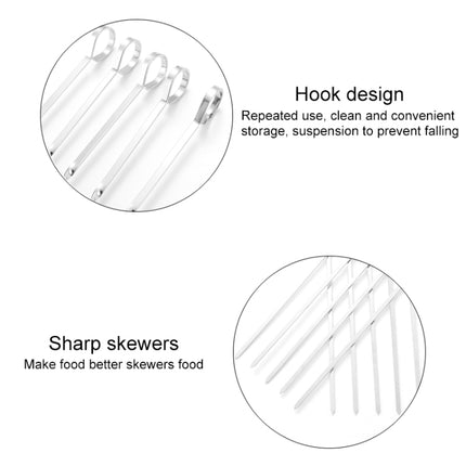 10pcs / Set Metal Square Flat Barbecue Stick BBQ Skewers, BBQ Skewers