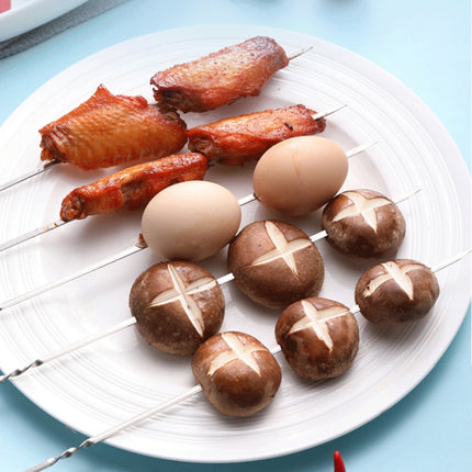 10pcs / Set Metal Square Flat Barbecue Stick BBQ Skewers, BBQ Skewers