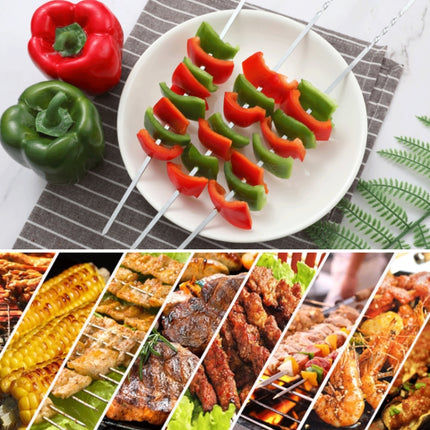 10pcs / Set Metal Square Flat Barbecue Stick BBQ Skewers, BBQ Skewers