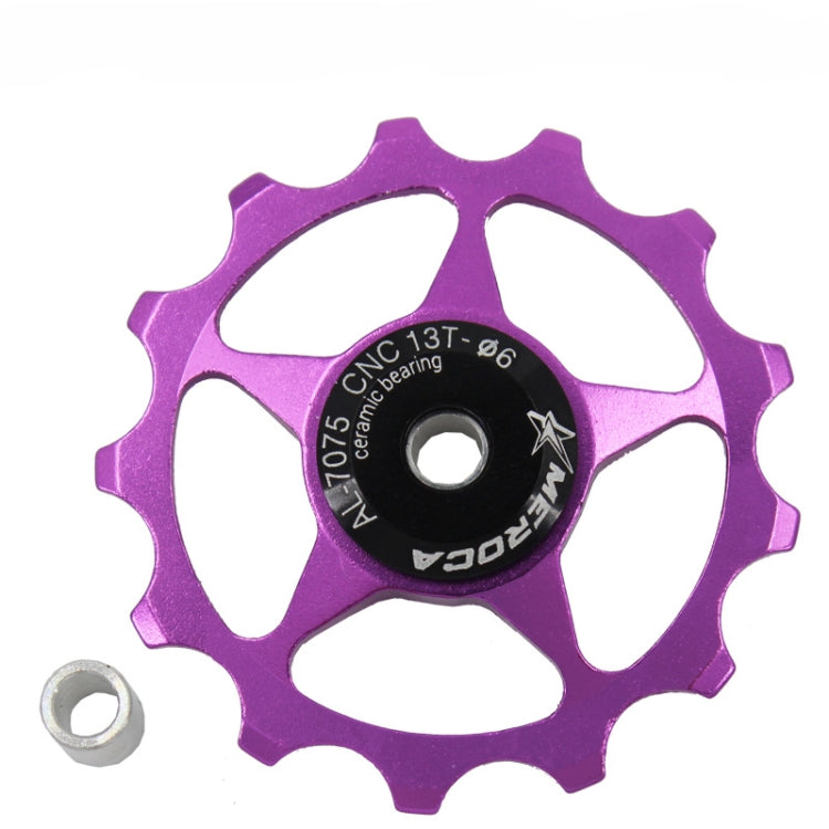 MEROCA Metal Bearings Mountain Bike Road Bike Rear Derailleur Guide Wheel 11T/13T Guide Wheel, 11T Black, 13T Black, 11T Red, 13T Red, 11T Blue, 13T Blue, 11T Purple, 13T Purple, 11T Silver, 13T Silver, 11T Electroplating Colorful����������������������...