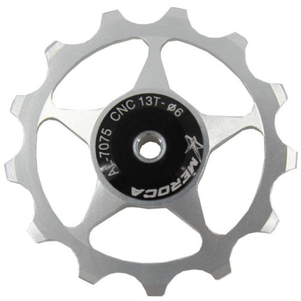 MEROCA Metal Bearings Mountain Bike Road Bike Rear Derailleur Guide Wheel 11T/13T Guide Wheel, 13T Silver, 11T Electroplating Colorful, 13T Electroplating Colorful