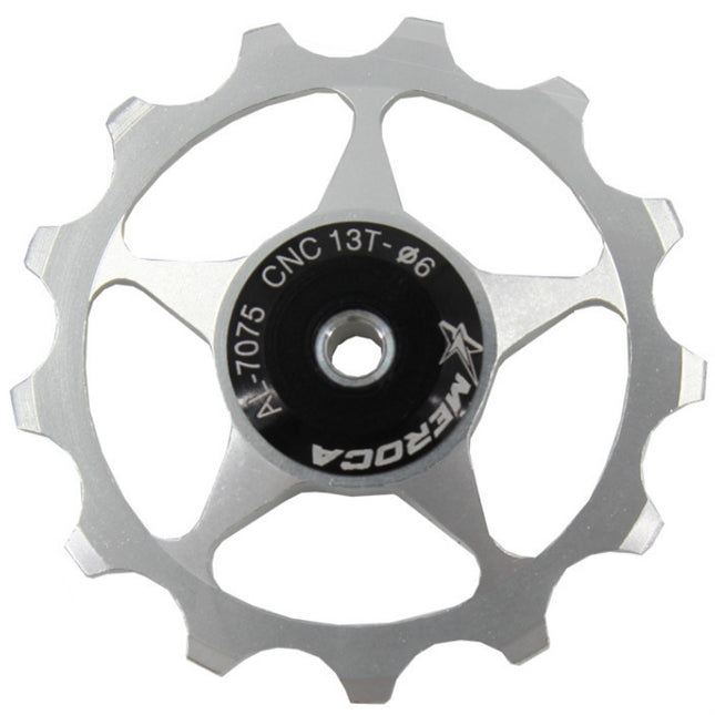 MEROCA Metal Bearings Mountain Bike Road Bike Rear Derailleur Guide Wheel 11T/13T Guide Wheel, 13T Silver, 11T Electroplating Colorful, 13T Electroplating Colorful