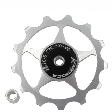 MEROCA Metal Bearings Mountain Bike Road Bike Rear Derailleur Guide Wheel 11T/13T Guide Wheel, 13T Silver, 11T Electroplating Colorful, 13T Electroplating Colorful