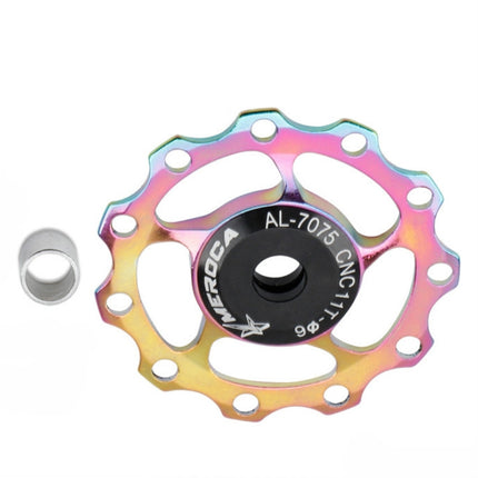 MEROCA Metal Bearings Mountain Bike Road Bike Rear Derailleur Guide Wheel 11T/13T Guide Wheel, 11T Black, 13T Black, 11T Red, 13T Red, 11T Blue, 13T Blue, 11T Purple, 13T Purple, 11T Silver, 13T Silver, 11T Electroplating Colorful����������������������...