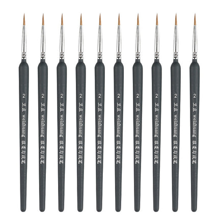 WeiZhuang Hook Line Pen Painting Hand-painted Watercolor Wolf Mint Hook Line Pen Painting Stroke Thin Line Brush, 10 PCS 00000 Dark Blue, 10 PCS 000 Dark Blue, 10 PCS 00 Dark Blue, 10 PCS 0 Dark Blue, 10 PCS 1 Dark Blue, 10 PCS 2 Dark Blue             ...