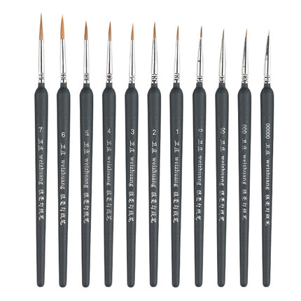 WeiZhuang Hook Line Pen Painting Hand-painted Watercolor Wolf Mint Hook Line Pen Painting Stroke Thin Line Brush, 10 PCS 00000 Dark Blue, 10 PCS 000 Dark Blue, 10 PCS 00 Dark Blue, 10 PCS 0 Dark Blue, 10 PCS 1 Dark Blue, 10 PCS 2 Dark Blue             ...