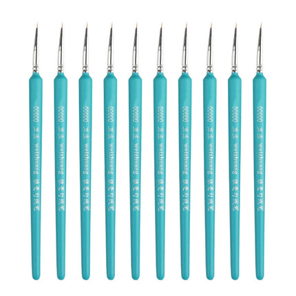 WeiZhuang Hook Line Pen Painting Hand-painted Watercolor Wolf Mint Hook Line Pen Painting Stroke Thin Line Brush, 10 PCS 00000 Dark Blue, 10 PCS 000 Dark Blue, 10 PCS 00 Dark Blue, 10 PCS 0 Dark Blue, 10 PCS 1 Dark Blue, 10 PCS 2 Dark Blue             ...