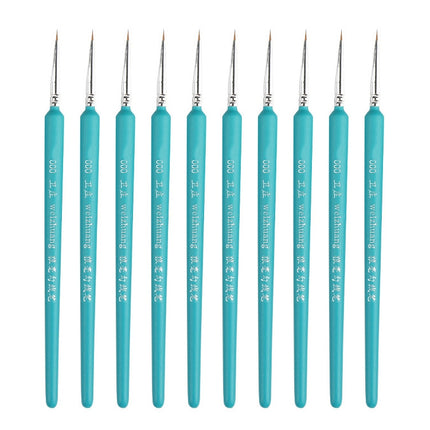WeiZhuang Hook Line Pen Painting Hand-painted Watercolor Wolf Mint Hook Line Pen Painting Stroke Thin Line Brush, 10 PCS 00000 Dark Blue, 10 PCS 000 Dark Blue, 10 PCS 00 Dark Blue, 10 PCS 0 Dark Blue, 10 PCS 1 Dark Blue, 10 PCS 2 Dark Blue             ...