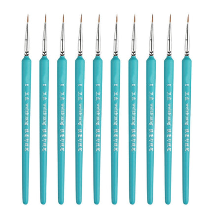 WeiZhuang Hook Line Pen Painting Hand-painted Watercolor Wolf Mint Hook Line Pen Painting Stroke Thin Line Brush, 10 PCS 00000 Dark Blue, 10 PCS 000 Dark Blue, 10 PCS 00 Dark Blue, 10 PCS 0 Dark Blue, 10 PCS 1 Dark Blue, 10 PCS 2 Dark Blue             ...