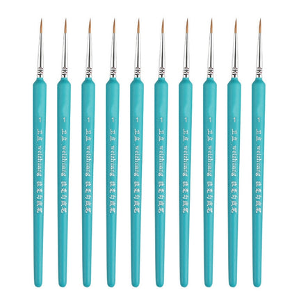 WeiZhuang Hook Line Pen Painting Hand-painted Watercolor Wolf Mint Hook Line Pen Painting Stroke Thin Line Brush, 10 PCS 00000 Dark Blue, 10 PCS 000 Dark Blue, 10 PCS 00 Dark Blue, 10 PCS 0 Dark Blue, 10 PCS 1 Dark Blue, 10 PCS 2 Dark Blue             ...